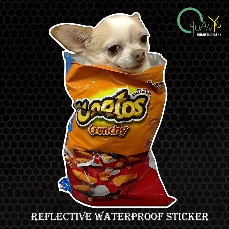Cute puppy reflective sticker car motorcycle trunk laptop reflective waterproof sticker car sticker