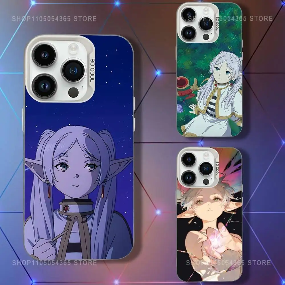 

Anime S-Sousou F-Frierens Phone Case For iPhone 16,15,14,13,12,11,Pro,XS,Max,Plus,Mini,SE White Candy Matte Shockproof Cover