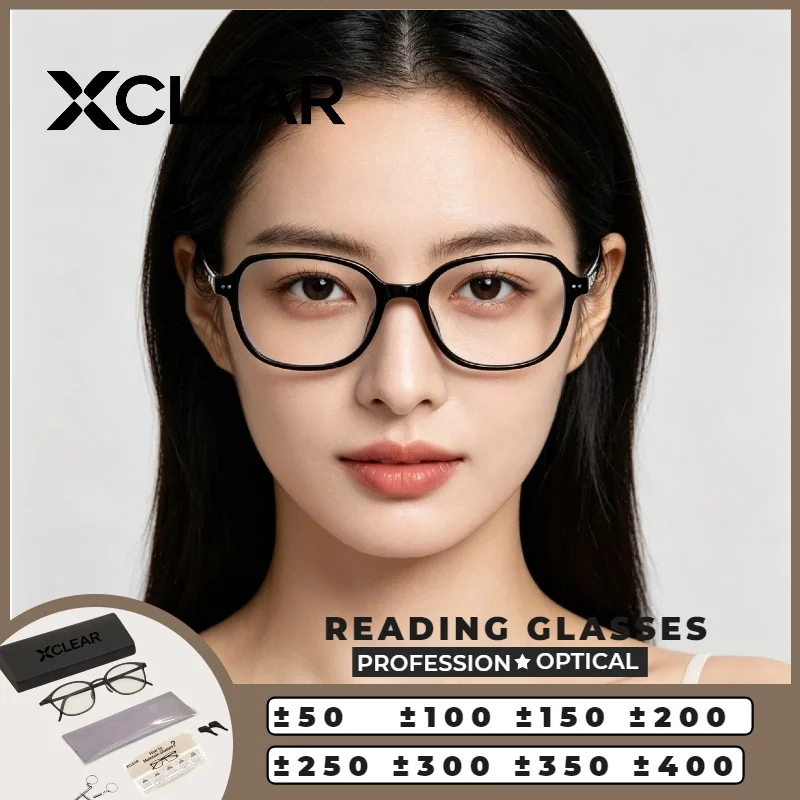 

XCLEAR Casual Style Reading Glasses Vintage Rectangle Optical Anti Blue Ray light Progressive Prescription Eyeglasses Classic
