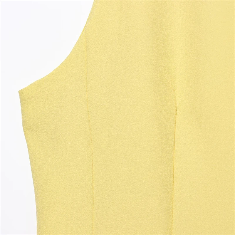 KEYANKETIAN 2025 Estate delle nuove donne O-Collo senza maniche Mini abito stile semplice Moda cerniera posteriore Slim Cami Dress Tinta unita