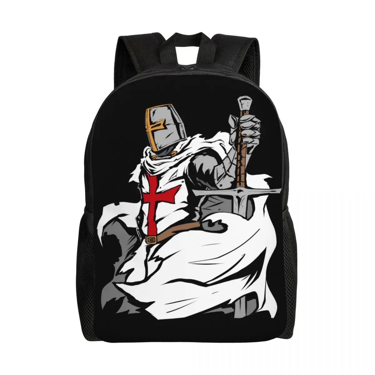 Knight Templar Sword Crusader Laptop Backpack Women Men Basic Bookbag for College School Students Bag