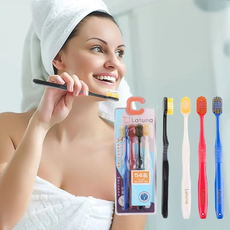 High Density Ultra-fine Soft Bristle Wide Head Adults Toothbrush Household 54 Hole Dual Hair Planting Deep Cleaning Teeth Oral