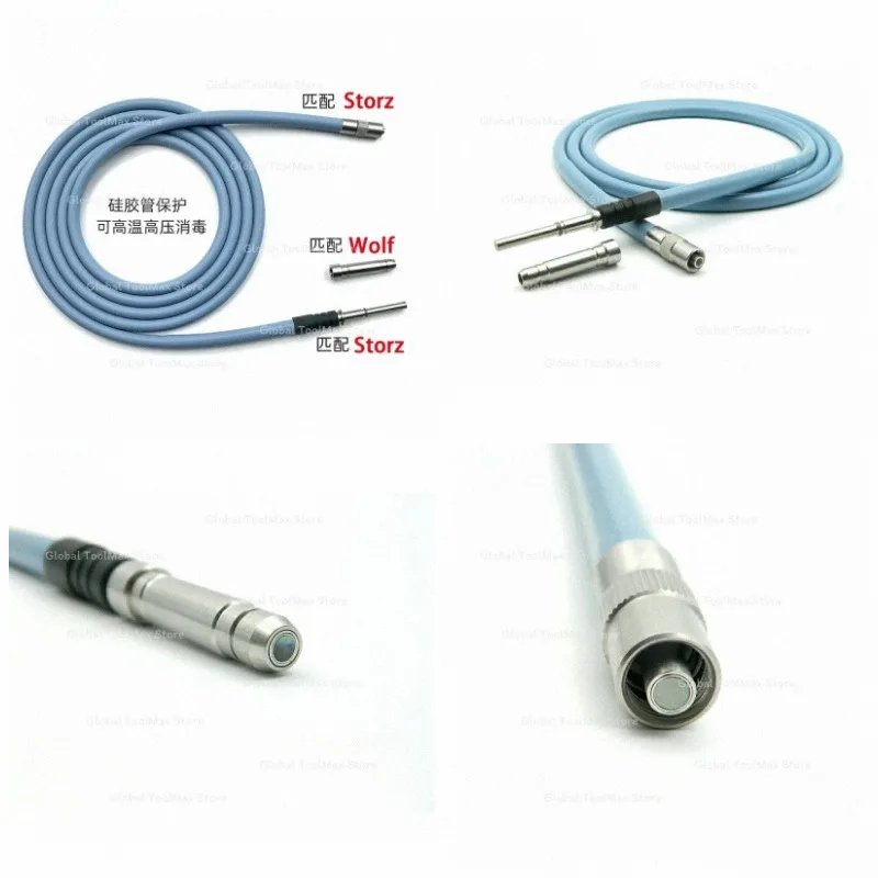 Medical Endoscope Fiber Optic Cable Φ4 4.8mm 1.8-3m Autoclave Sterilizable Light Guide Cable Fit Endoscope Interface