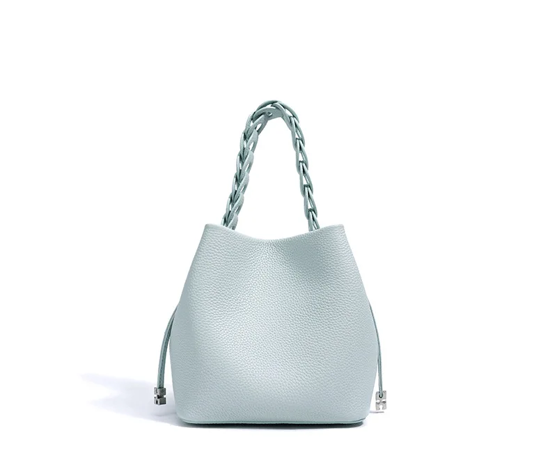 Damen Bucket Bag aus 100% Echtleder, Crossbody Schultertasche, Modische Designer-Shopper-Tasche, Trendige Marken-Handtasche – Detail 27