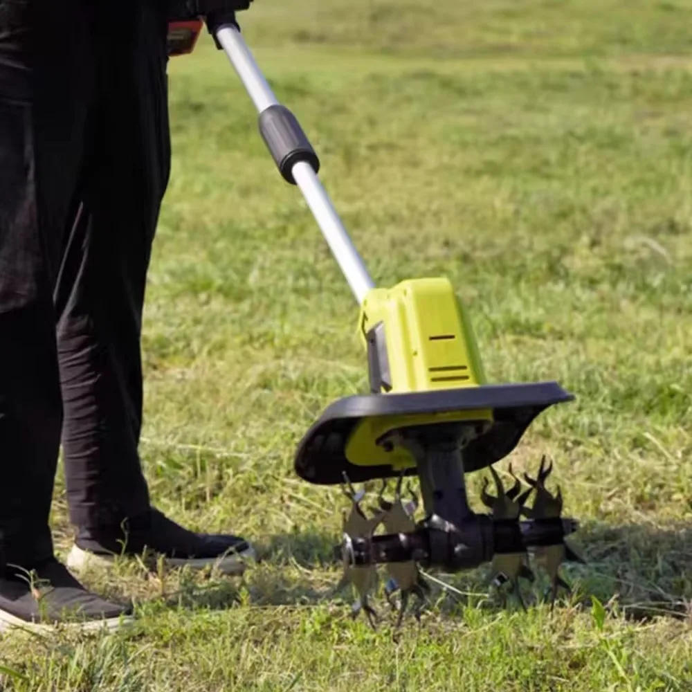 ZSQHET Abeden 20V Handheld Electric Ripper Cultivator Garden Rotary Tiller Cordless Weeder Garden Tractor Portable Grass Trimmer