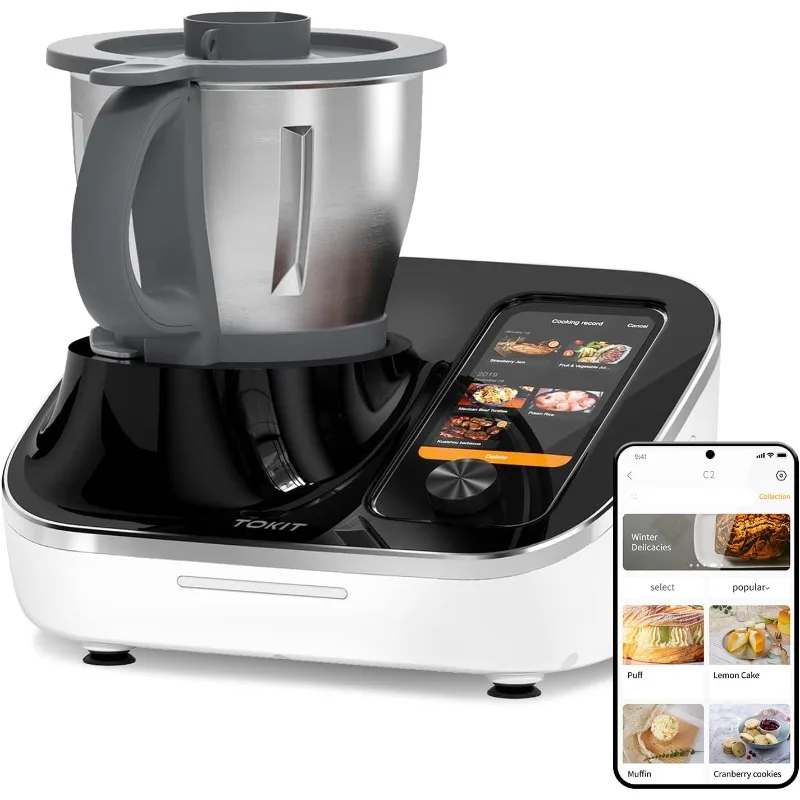 TOKIT Omni Cook C2 Chef Robot, Smart Cooking Machine - Slow Cooker, Stand Mixer, Chopper, Juicer, Blender, Sous-Vide, Knead