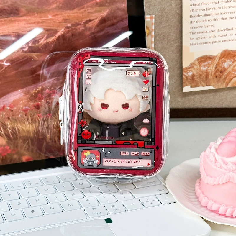 Cute Pixel Game Console Shape Doll Bag for 13cm Anime Plush Doll Transparent Display Dustproof Storage Bag Girls Bag Pendant New view 6