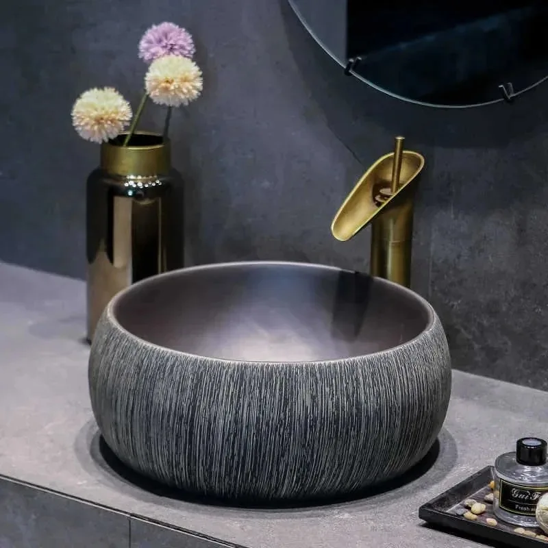 

Ceramic Bathroom Sinks Faucets and Sinks Table Basin Antique Washbasin Easy Cleaning Washhand Stand Washbasins Household Using