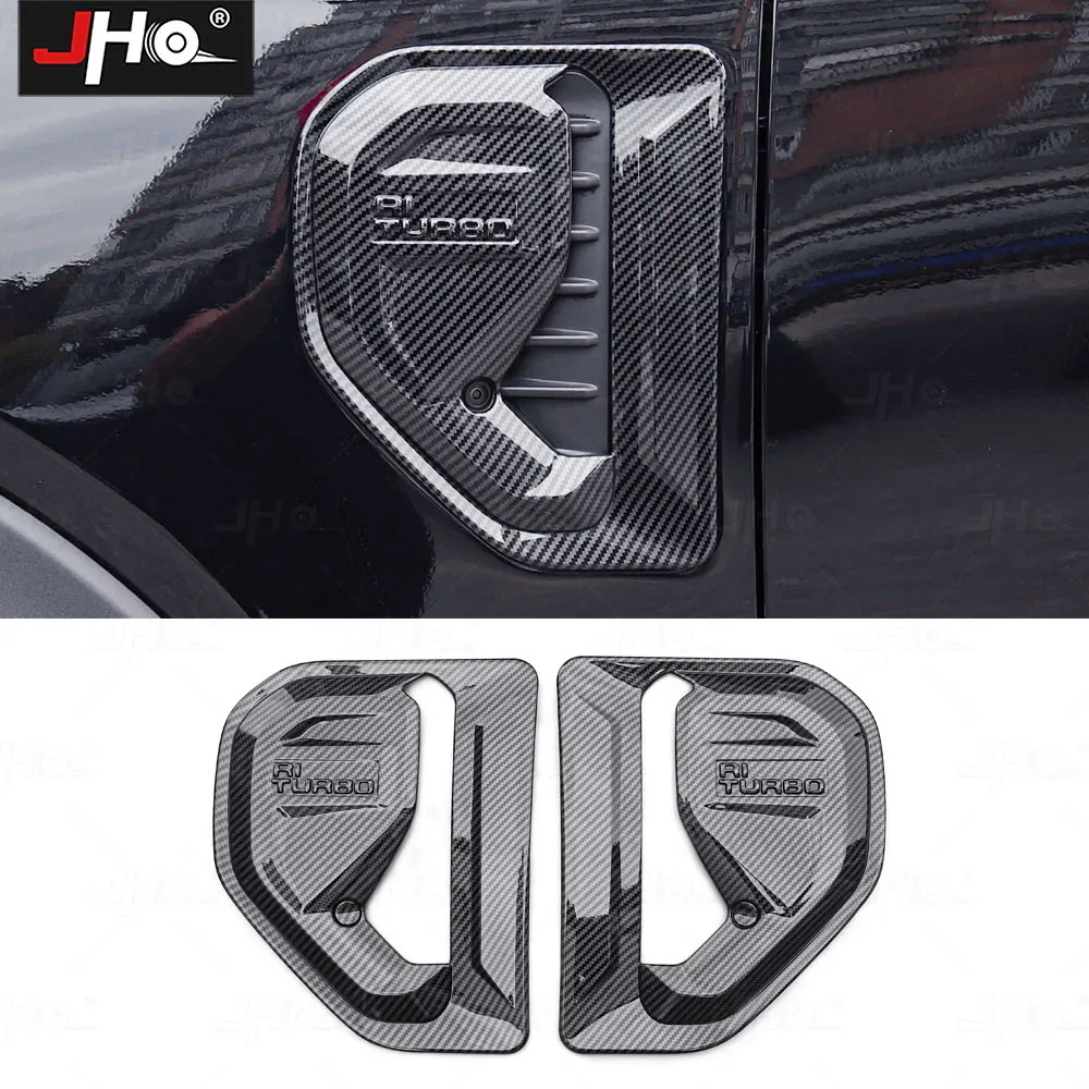 HO Carbon Grain Side Fender Air Vent Cover Trim Air Flow Intake Decorate for Ford RangerT9 2023 2024 2025 Exterior Accessories