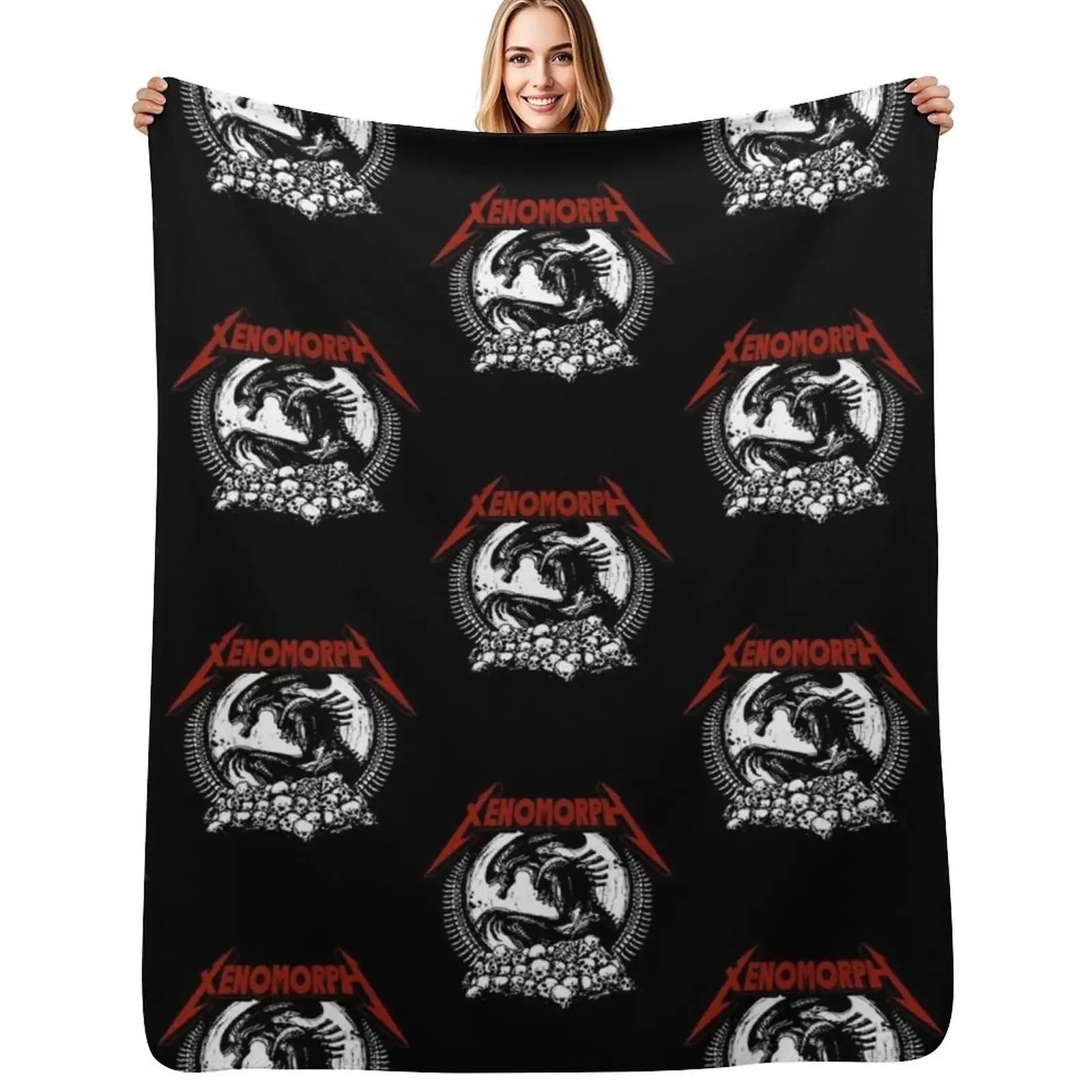

Xenomorph Alien Metal Throw Blanket Bed Stuffeds Soft Big Custom Blanket