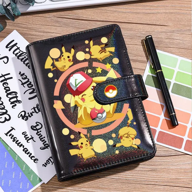 

2025 New Pikachu Peripheral Pokémon Laser Notebook Student Handbook Laser Notebook Loose-leaf Book Word Book