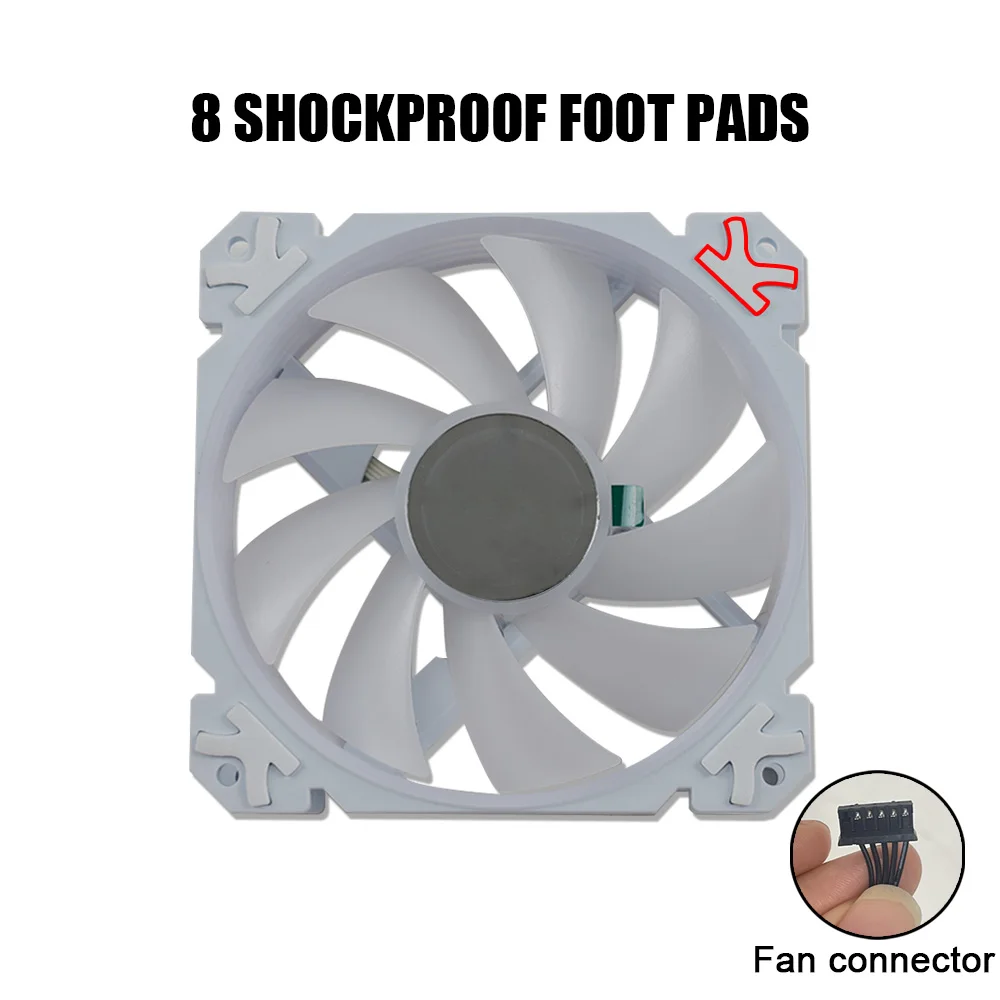 Kipas Radiator Komputer MANMU Pendingin Casing PC Gaming 120mm Casing PC Kipas Pendingin RGB CPU Gaming PC