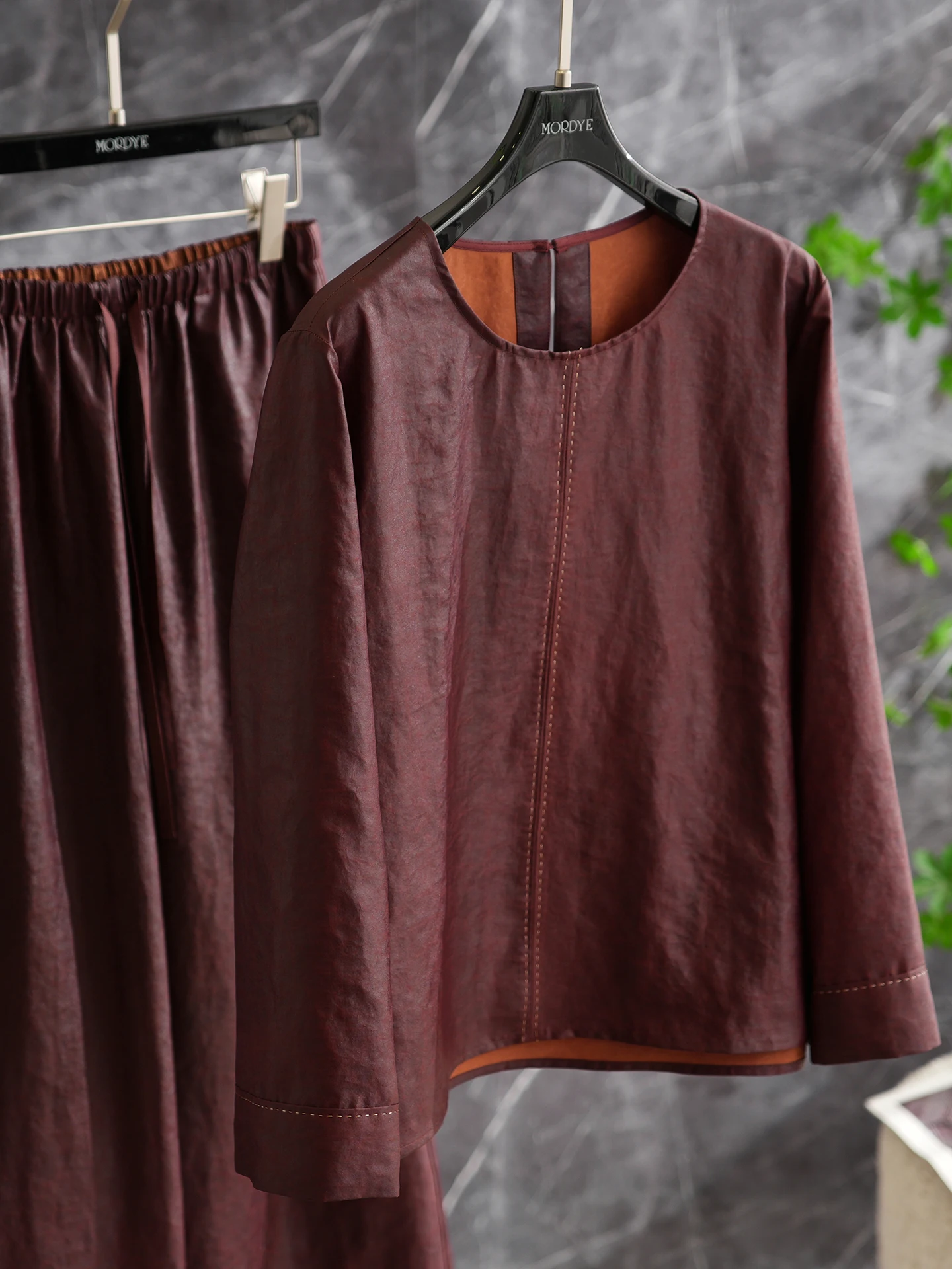 

Red Cloud Silk Shirt 100% Silk Embroidered Minimalist round Neck Long Sleeve Women's Premium Quality Breathable Top