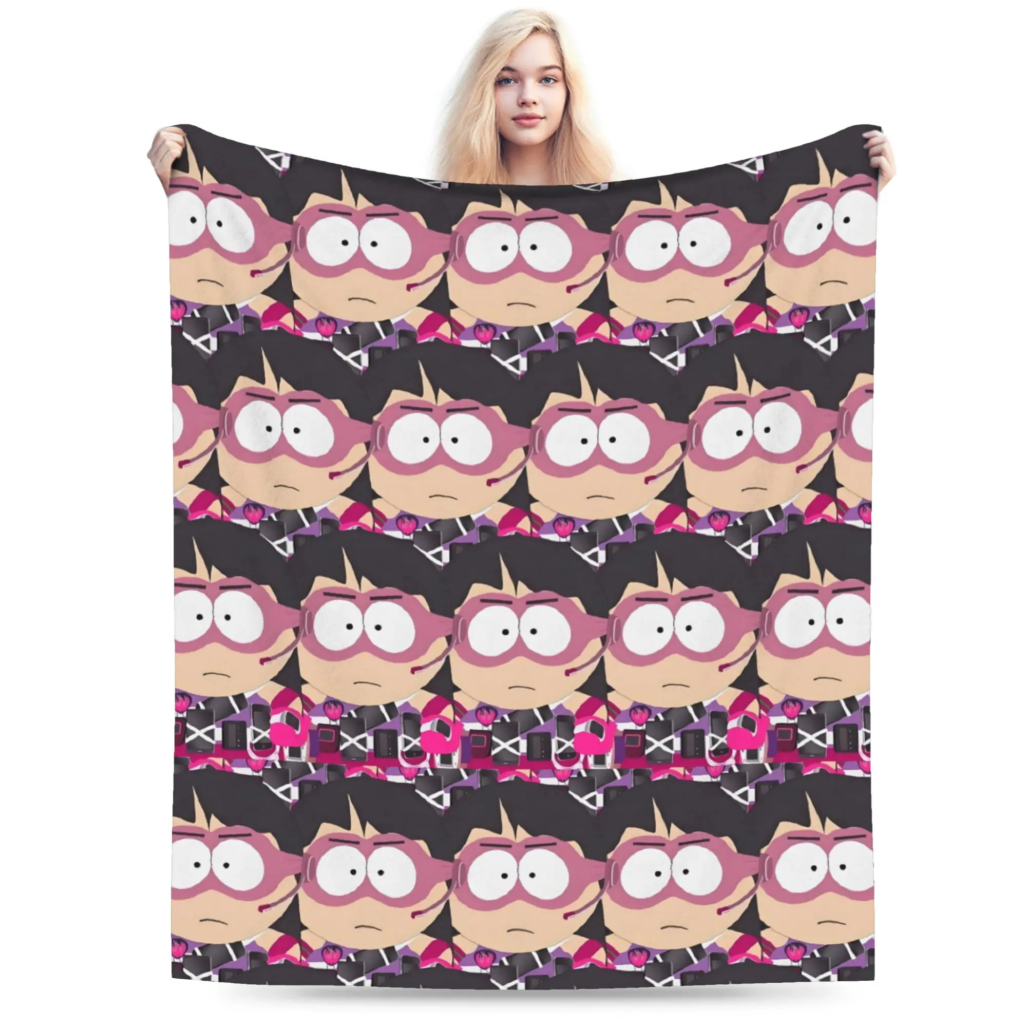 Custom South Parks Call Girl Blankets Warm Flannel Cute Cartoon Throw Blanket for Bedroom Office Bedspreads