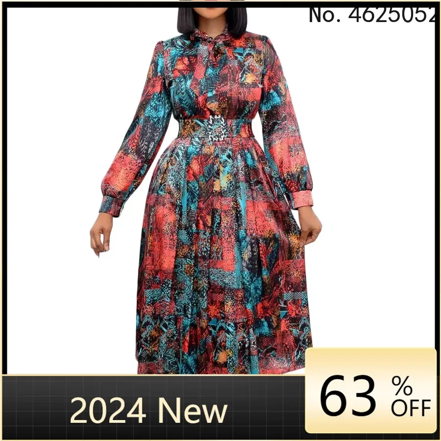 

Dashiki Print African Dresses For Women Hippie Clothes Robe Orientale Marocaine Elegant Overalls Vestidos Africanos 2024 New