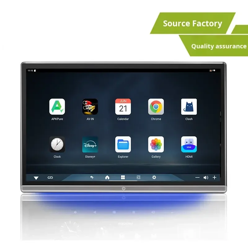 Tela Android externa de 14 polegadas, Qualcomm 8 núcleos, tela Android para encosto de cabeça de 13,3 polegadas, display para carro, 8 núcleos