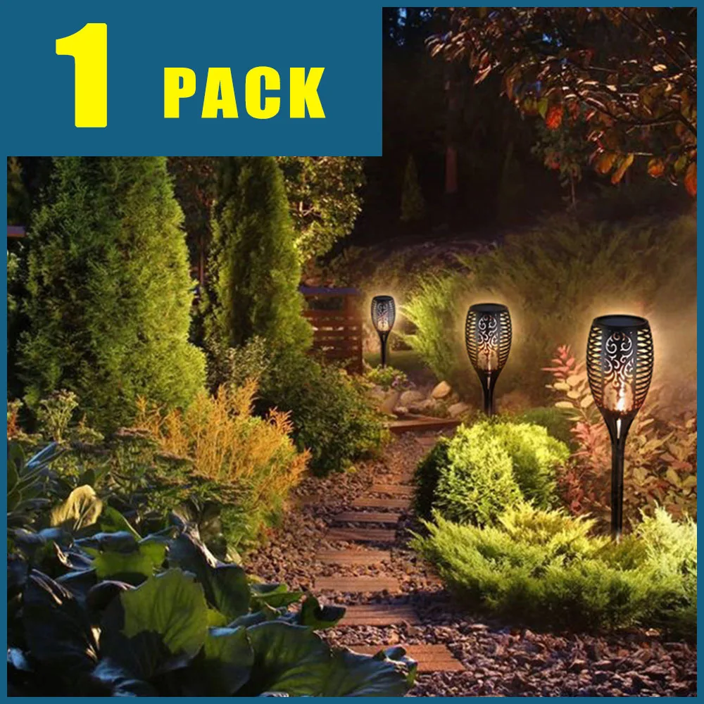 36LED Solar Flame Torch Lights Flickering Light Waterproof Garden Decoration Outdoor Lawn Path Yard Patio Floor Lamps