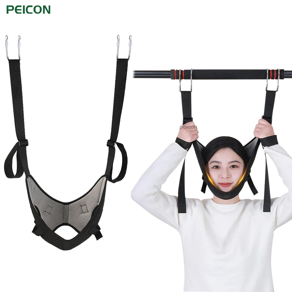 Portable Cervical Traction Strap Adjustable Soft Padded Neck Support Correcting Forward Head Posture Cervical Protection Bracket
