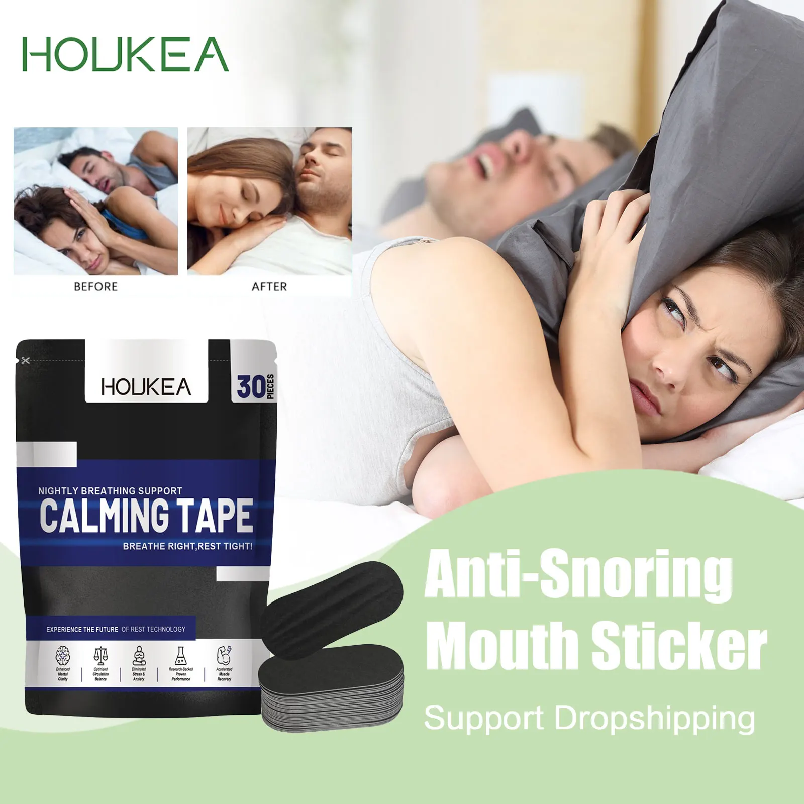 Anti Snoring Mouth Tape Sleep Strip Reduce Snore Prevent Mouth Breathing Improve Sleeping Stickers Night Stop Snoring Lip Patch