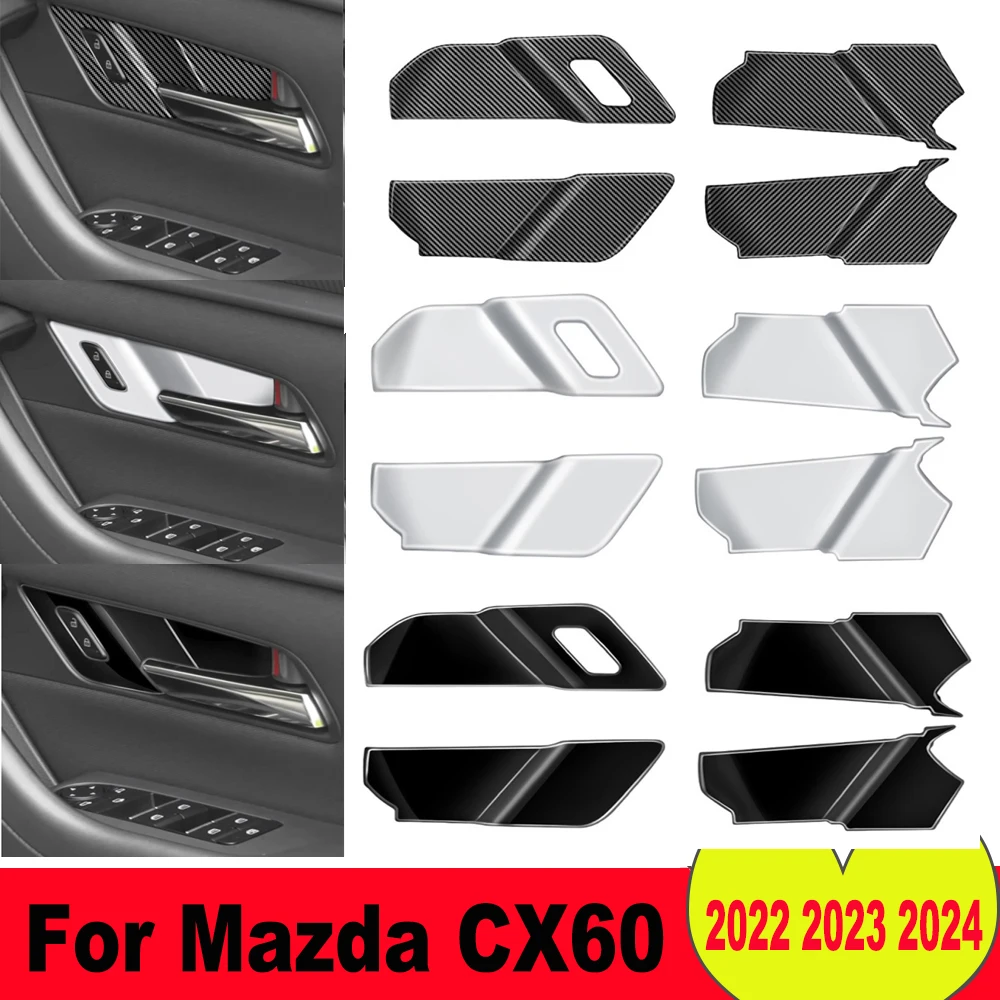 

RHD для Mazda CX60 CX 60 2022 2023 2024 автомобильные аксессуары ABS крышка внутренней дверной ручки Catch Чаша отделка вставка ободок рамка украшение