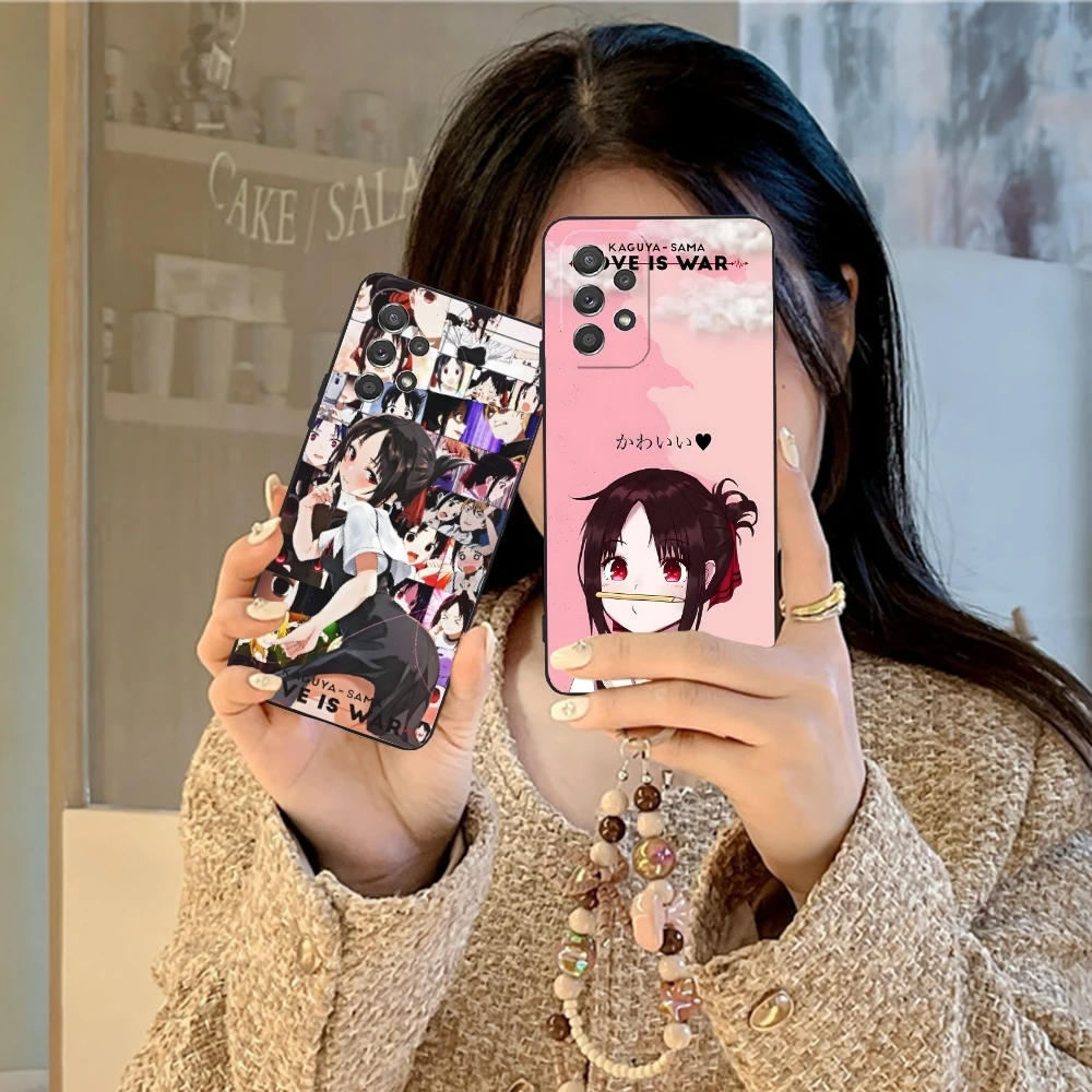 Kaguya Sama Shinomiya Cell Phone Case for Samsung Galaxy Note 20 10 Plus Ultra Black Soft Phone Cover Shell