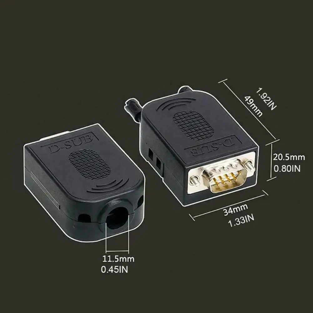 Enhanced Performance 9pin DB9 Connector DSUB Serial Adapter Breakout Board with Black Electrostatic Rubber Core