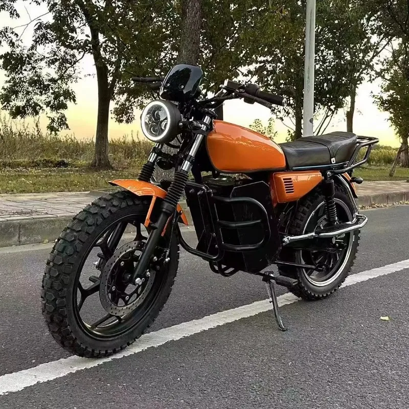

2025 Newest 72V 80km/hr 3000w High Speed Big Wheel Racing Electric Motorcycle Retro Electric Motorcycle
