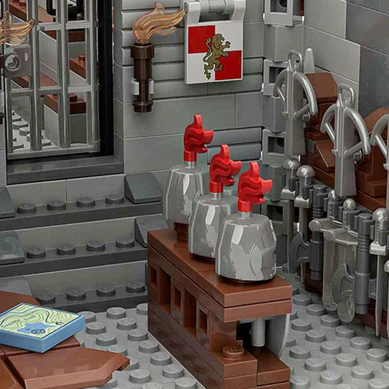 Technische Moc Bricks Fortress Model Middeleeuwse Kasteel Poort Modulaire Bouwstenen Geschenken Speelgoed Voor Kinderen DIY Sets Assembleren
