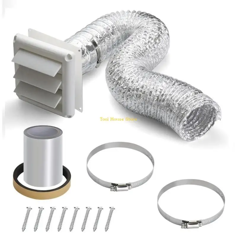 

Universals 4inch Dryer Vent Extracts Valves Duct Grills Cover Dryer Vent Wall Plate With Hose for Bathroom Exhaust Fan