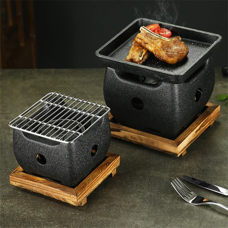 Aluminium legierung Ofen kleiner Ofen koreanischer Gusseisen Grill ofen Kebab Ofen Innen grill rauchfreier Grill japanischer Holzkohle grill