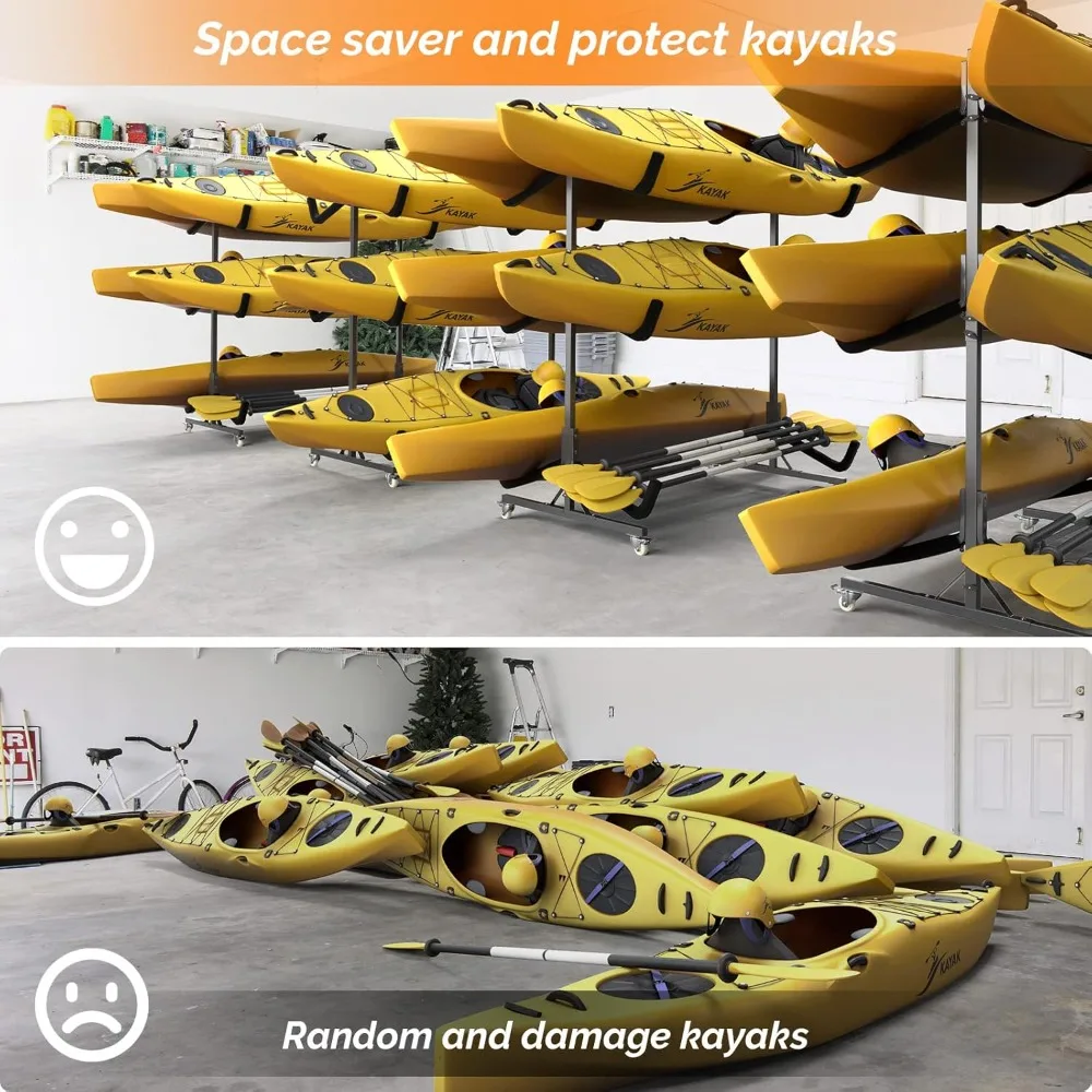 

Kayak Stand Freestanding Storage Rack for Kayak Canoe Boat Paddle Board Surfboard for Indoor Outdoor Garage, Shed