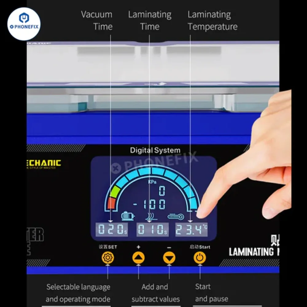 Mechanic Gan-03 Abag Laminating Machine for 8-Inch Flat/Edge Screens with Smart Control Pressure and Vacuum Laminating Bonding