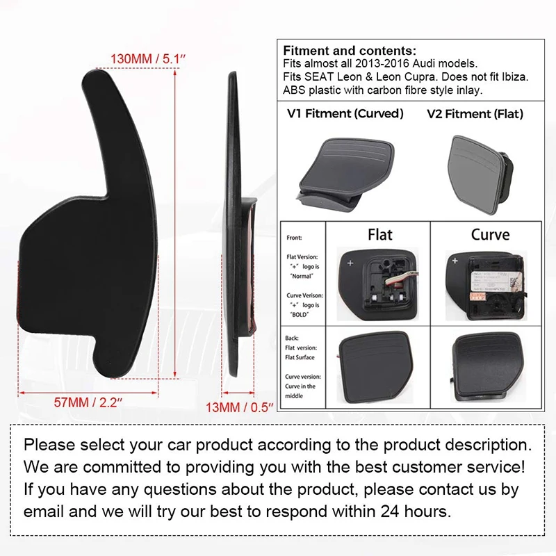 Steering Wheel DSG Paddle Extension Shifters Shift Sticker Decoration Carbon Fiber Style for Audi A1 A3 A4 A5 A7 Q5 Q7 TT TTS