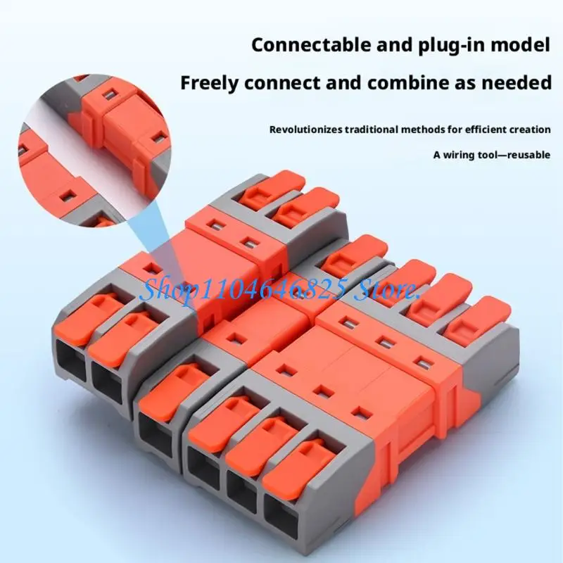 Quick Wire Connector Splices Block Push Type Quick Connection Docking Terminals Electrical Wire Splitters for Home Electrical