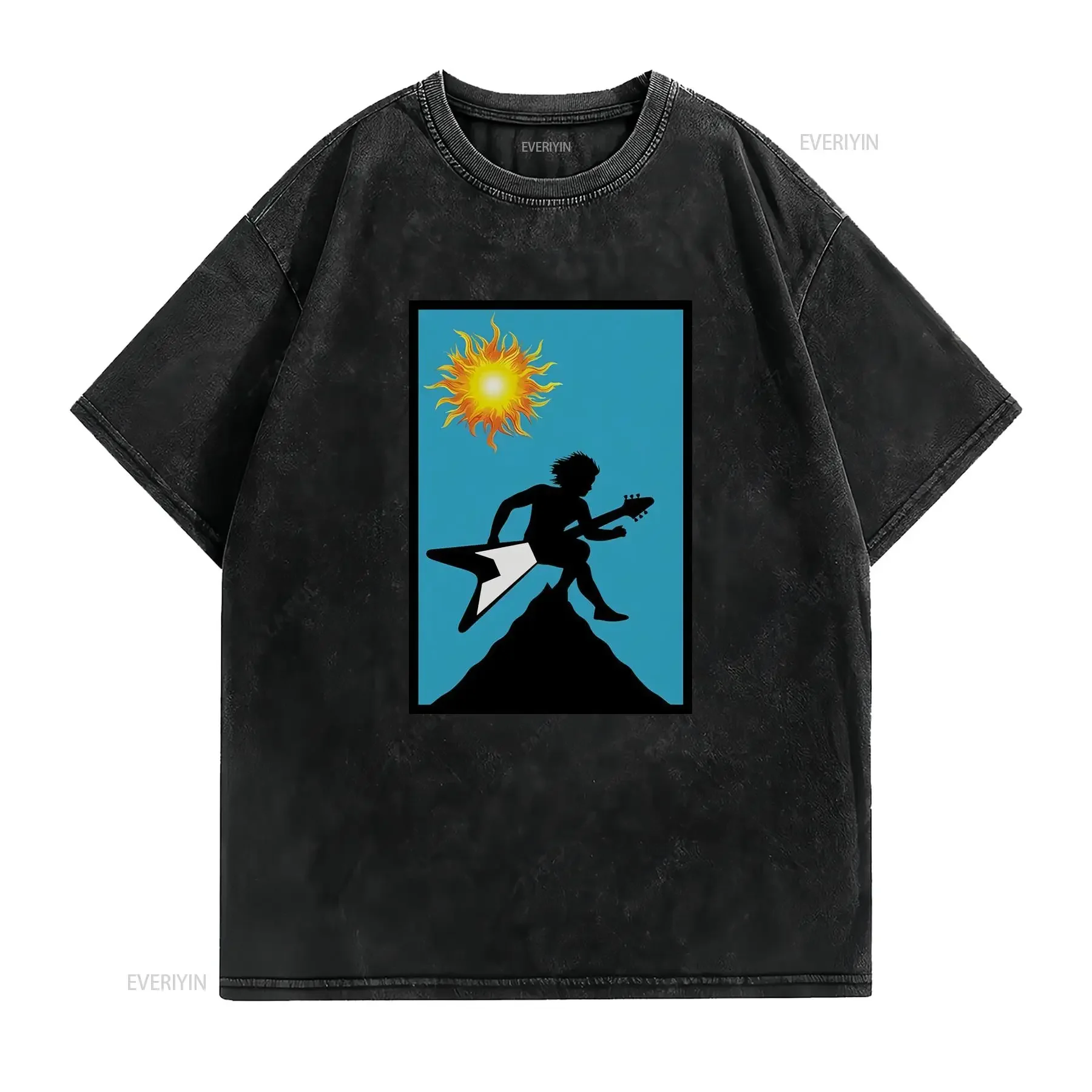 Musical InstrumenT T Shirt Guitar Player Musicians Funny Flying V Electric SQWINX vintage Washed fashion Comfortable Casual
