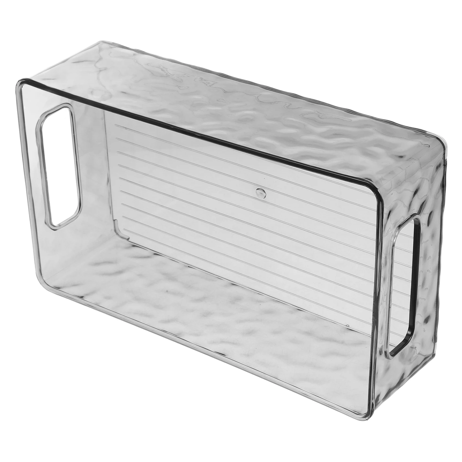 

Clear Plastic Storage Bin Rectangular Freezer Organizer Bins Grey Transparent Patterned Kitchen Refrigerator Storage Basket