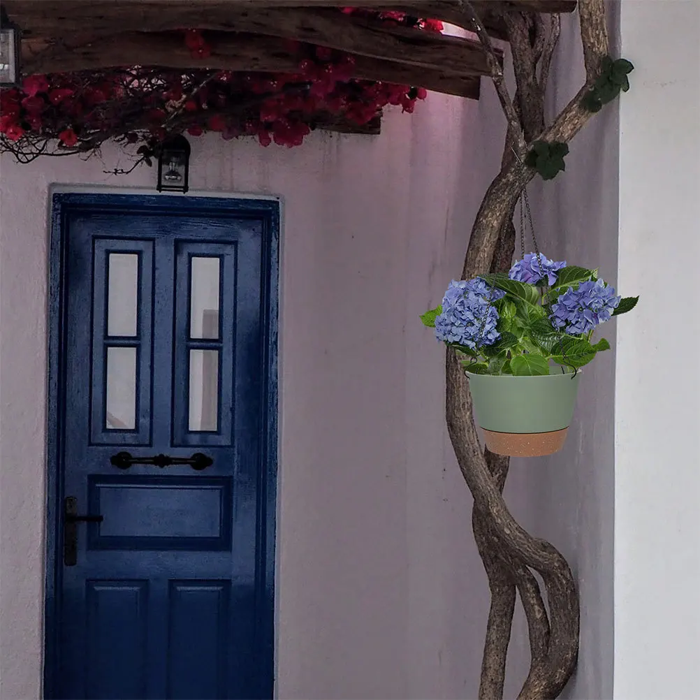 

2pcs Hanging Plant Pot Indoor Outdoor Pp Iron Durable Flower Basket For Home Garden Decor Hanging Planter Container