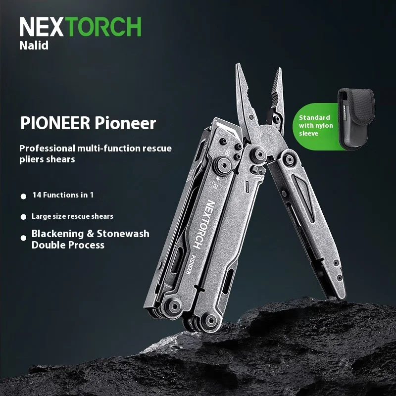 Imagem -02 - Nextorch Pioneer-multifuncional Folding Emergency Scissors Multi Tool Alicate Camping ao ar Livre Edc Multitool Pocket Knife 14 em 1