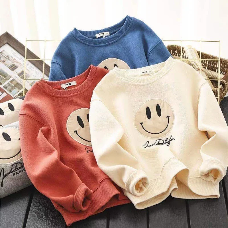 

Boys Hoodies Sweatshirts Jacket Overcoat 2022 Sweet Spring Autumn Top Thicken Pullover Tops Cotton Toddler Pullover Baby's Kids