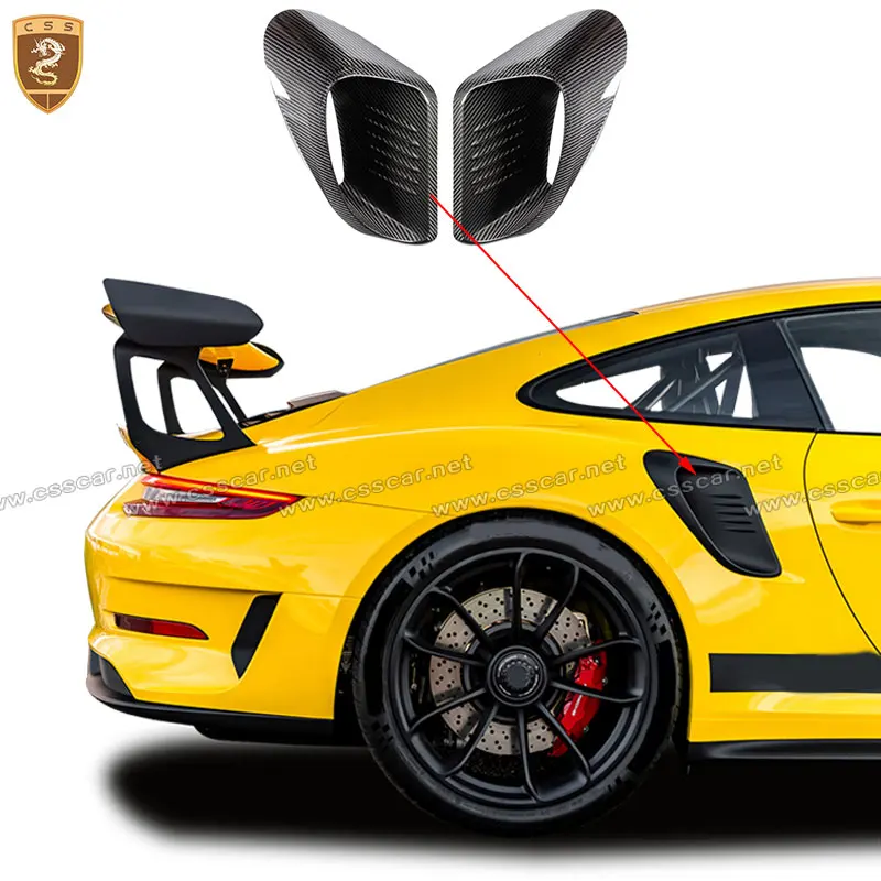 

For Porsche 911-991.2 Upgrade GT3rs Car Side Air Vent Rear Fender Outlet Scoop Trim Cover Door Exterior Carbon Fiber Accessory
