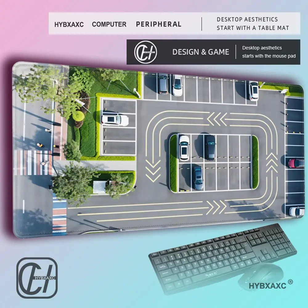 HYBXAXC 1PCS 300x600mm Rubber Mouse Pad Multipurpose Non-slip Desk Mat Thickness 2mm  Racing Track Parking Lot Rail Road Pattern