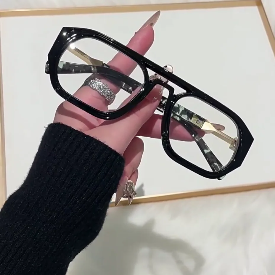 Transparente Quadratische Computer Brille Rahmen Frauen Männer Anti Blau Licht Polygon Brillen Blockieren Optische Spektakel Brillen