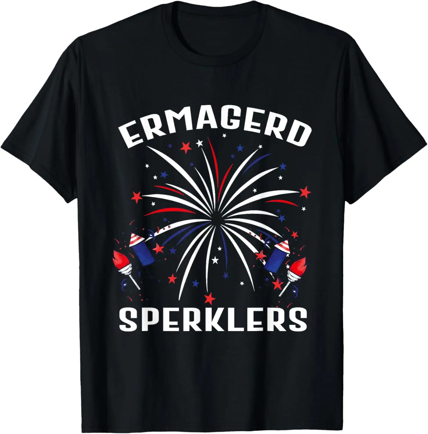 

Funny 4of July Ermahgerd Sparklers Ermagerd Sperklers T-Shirt