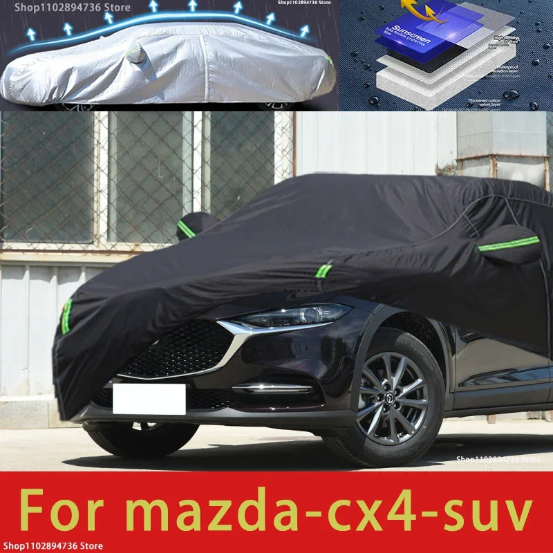 

For Mazda CX4 Fit Outdoor Protection Full Car Covers Snow Cover Sunshade Waterproof Dustproof Exterior black car cover