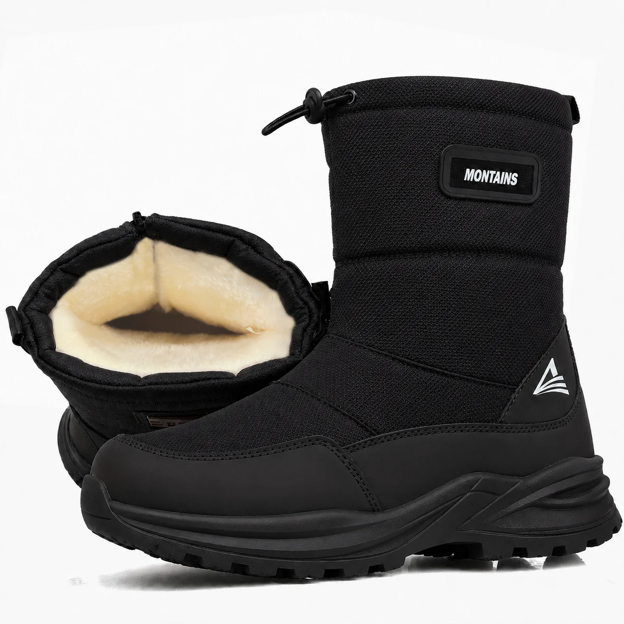 Warme Winter-Plüsch-Schneestiefel für Damen und Herren, Outdoor-Winterstiefel, winddichte Baumwollschuhe, abriebfeste und rutschfeste Stiefeletten. – Detail 4