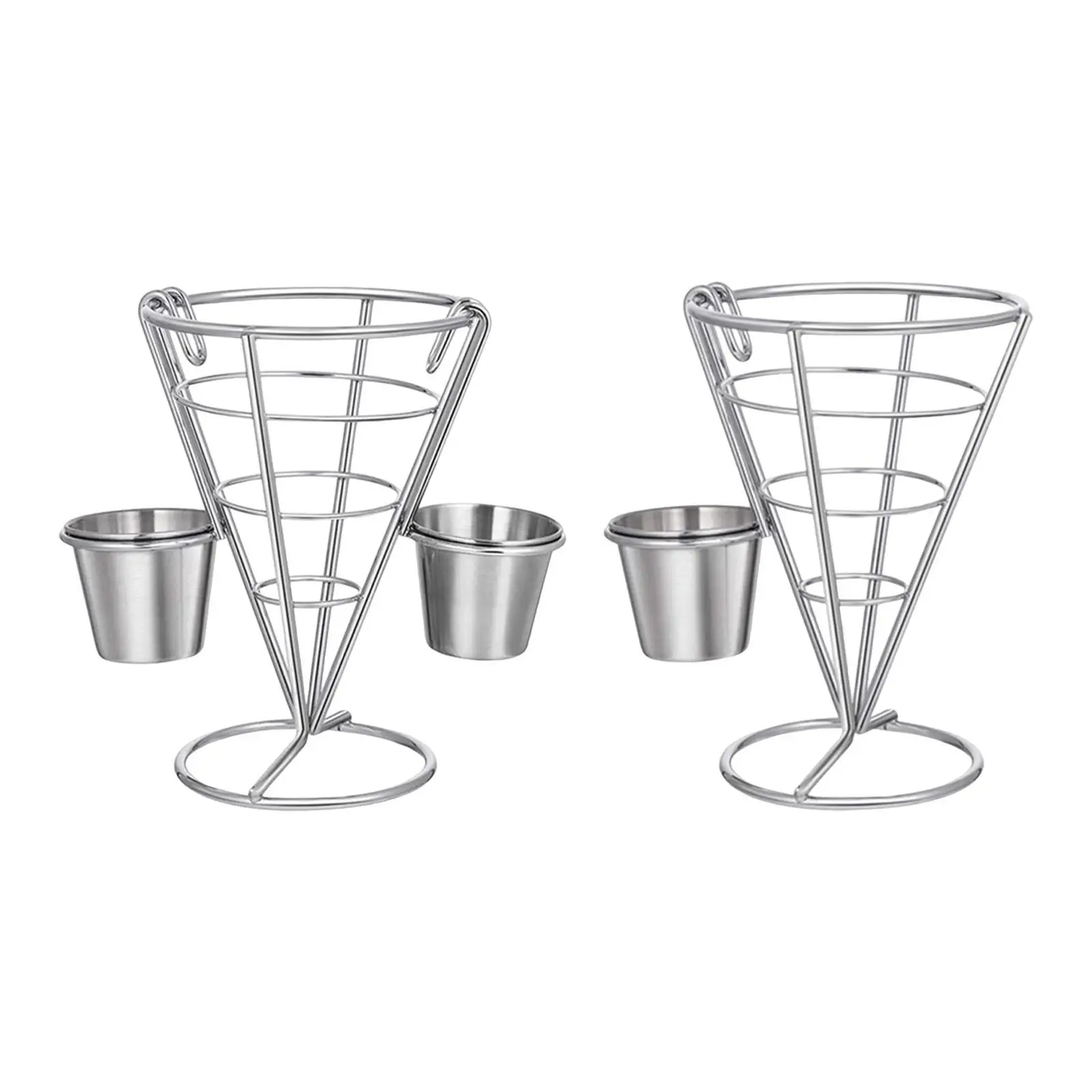 French Fries Stand ,Iron Cone Shaped Fry Holder, Fried Food Basket French Fry