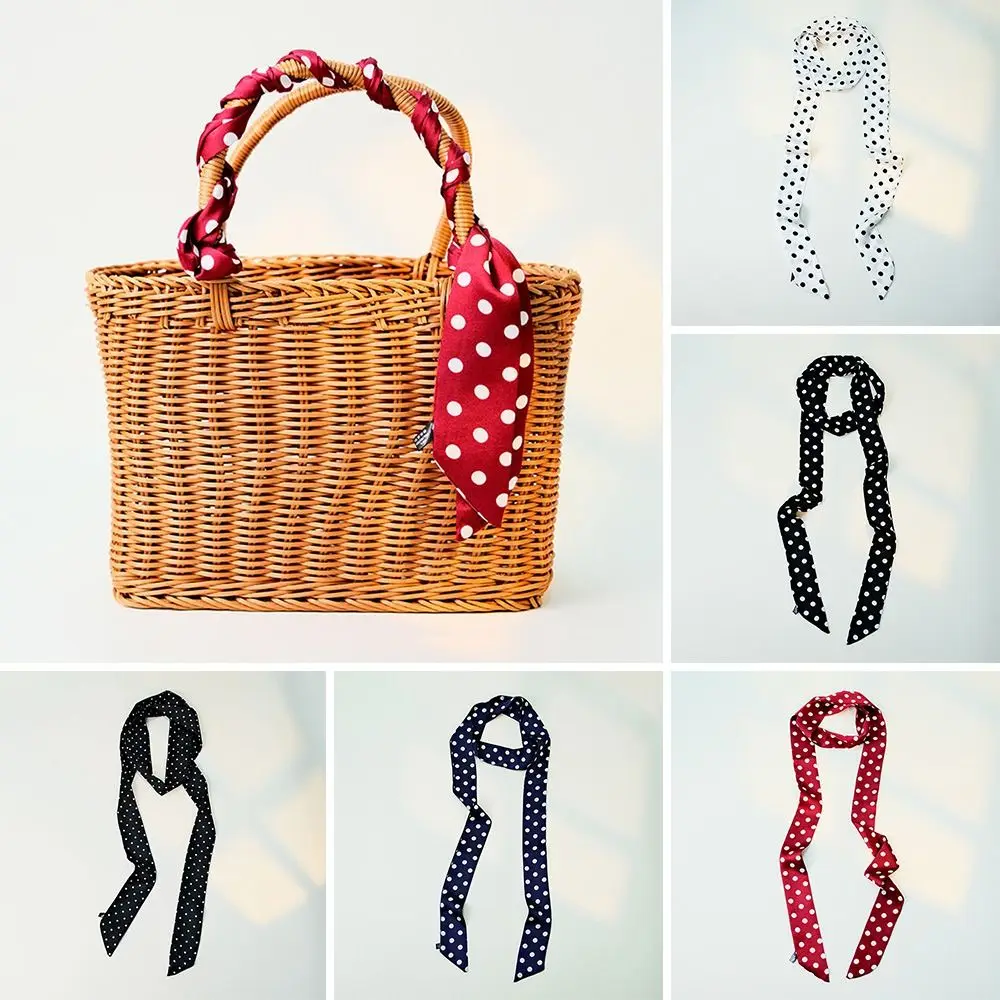 

Spring Summer Print Flower Small Scarf Long Multi-functional Head Scarf Soft Wave Point Headbands for Women