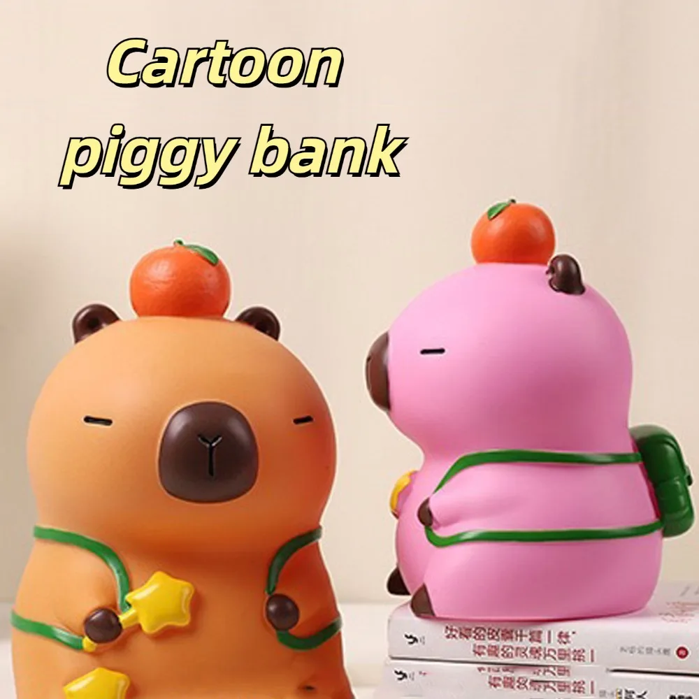 ออมทรัพย์ถัง Capybara Piggy Bank ขนาดใหญ่ความจุตกแต่ง Capybara กล่องเงินชุดการ์ตูน Capybara เด็กกล่อง