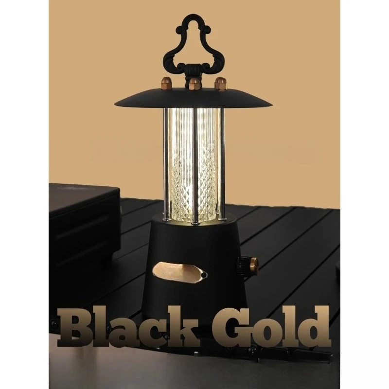 American Western Regions Black Gold Ambient Light Homestay Coffee Shop Charging Horse Light Outdoor Vintage Camping Light