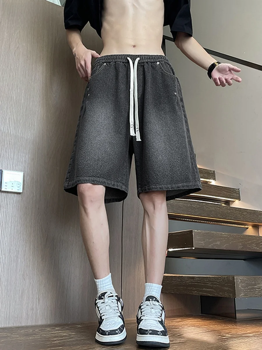 

Men's Denim orts 2025 New Sle Five-Point Thin Cotton Elastic Casual Summer Breathable Vintage American Sle Outdoor Wear